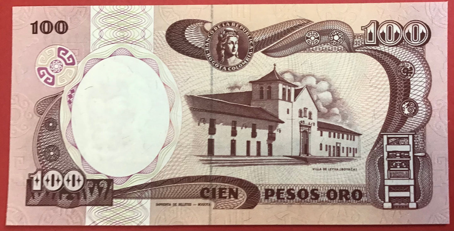 Colombia - 100 Pesos 7.8.1989 P#426d Kvalitet 0
