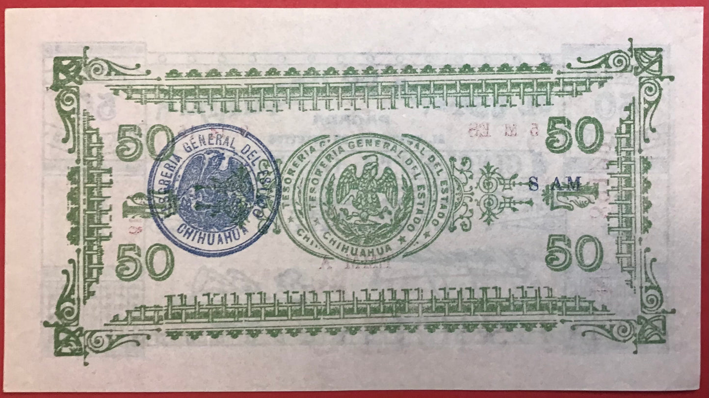 Mexico/Estado De Chihuahua - 50 Centavos 10.2.1914 P#S527a Kvalitet 01