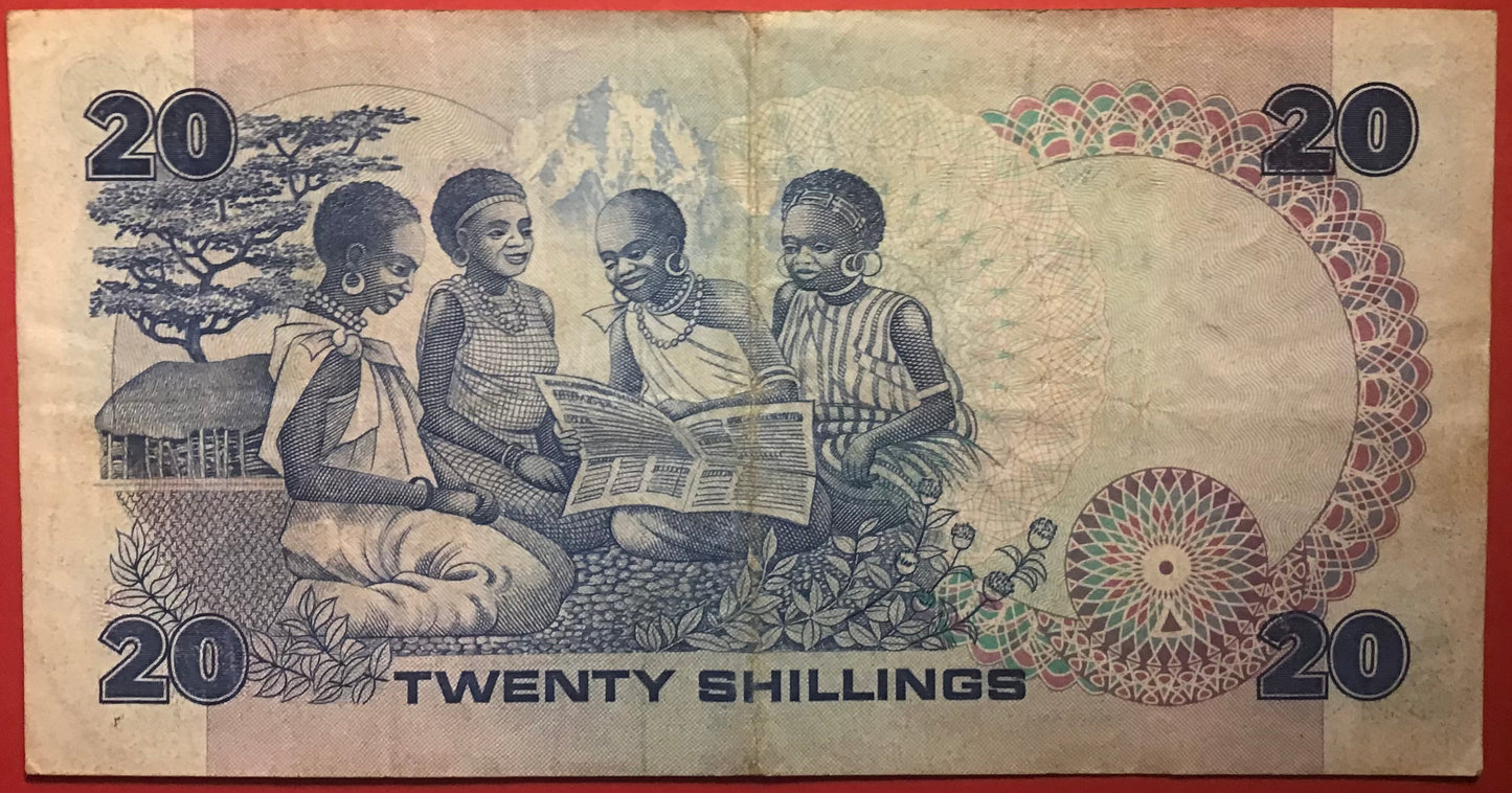 Kenya - 20 Shillings 1.7.1985 P#21d Kvalitet 1+