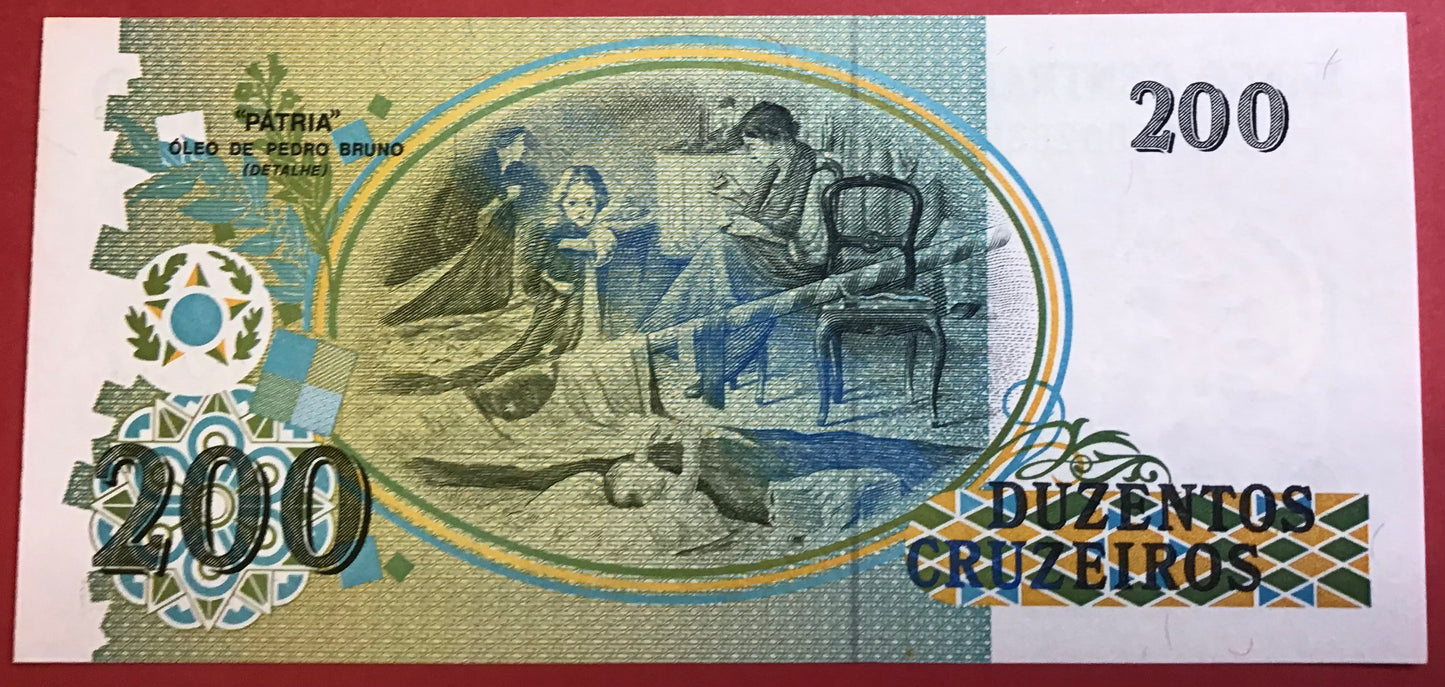 Brazil - 200 Cruzeiros (1990) P#229 Kvalitet 0