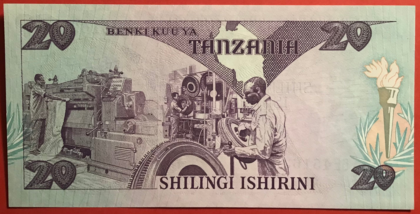 Tanzania - 20 Shilingi (1985) P#9 Kvalitet 0