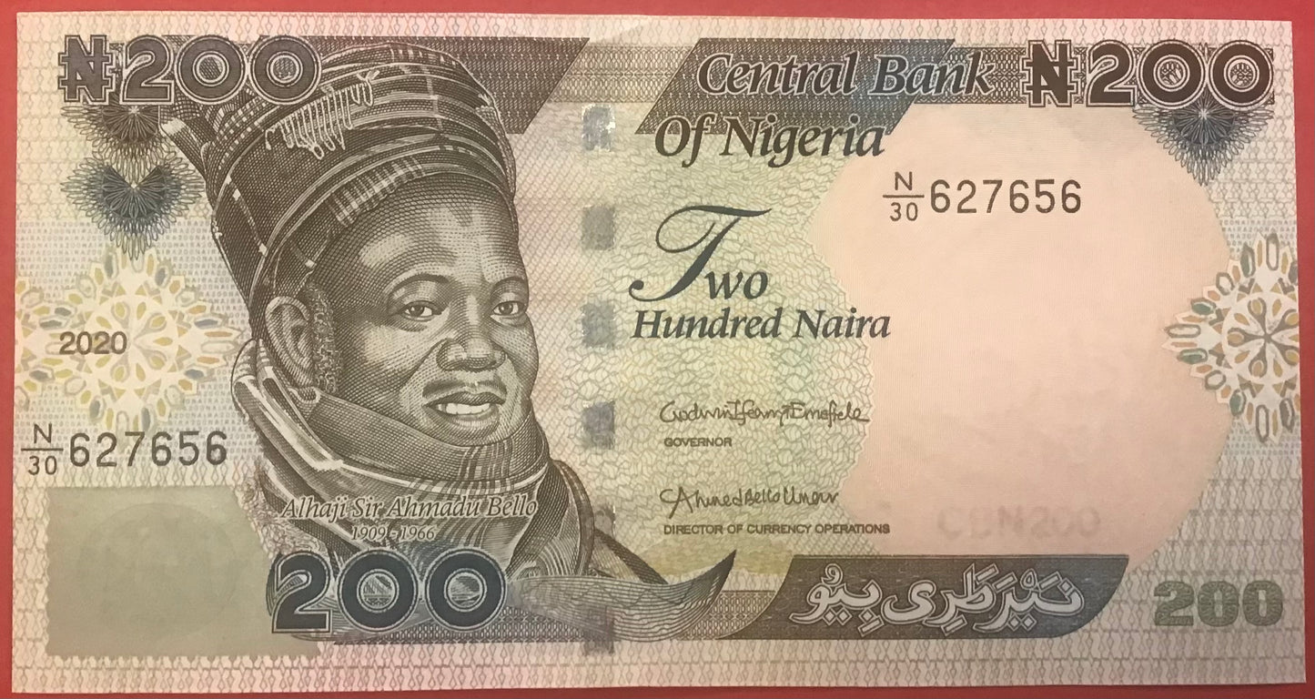 Nigeria - 200 Naira 2020 P#29 Kvalitet 01/0