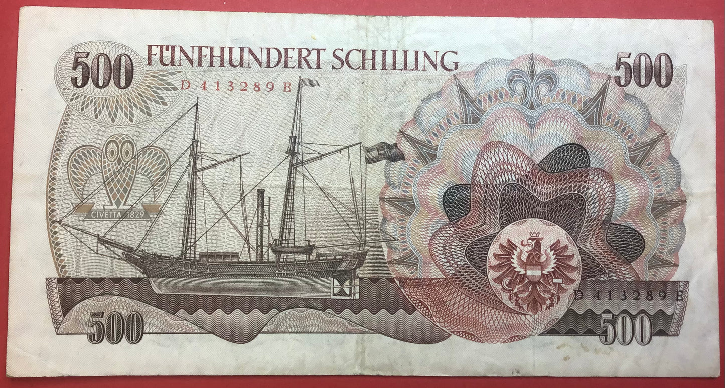 Austria - 500 Schilling 1.7.1965 P#139a Kvalitet 1+
