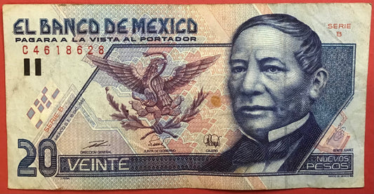 Mexico - 20 Pesos 6.5.1994 P#106a Kvalitet 1/1+