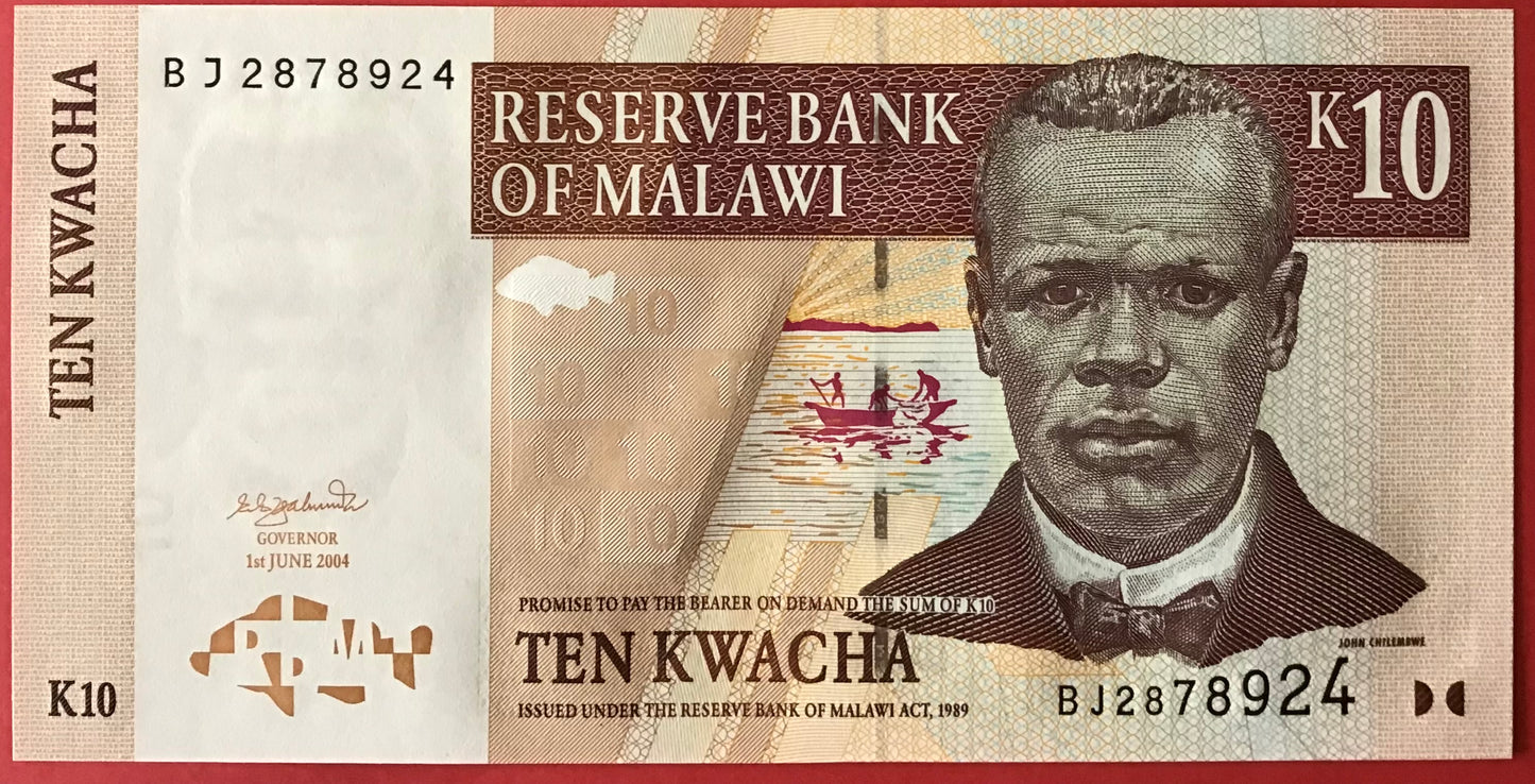 Malawi - 10 Kwacha 1.6.2004 P#51 Kvalitet 0