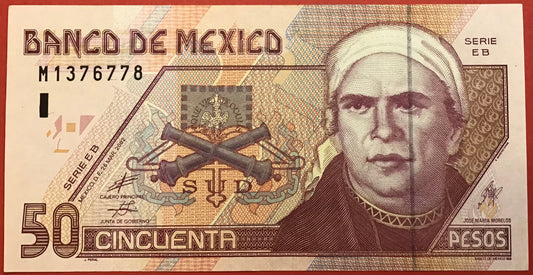 Mexico - 50 Pesos 26.3.2002 P#117b Kvalitet 0