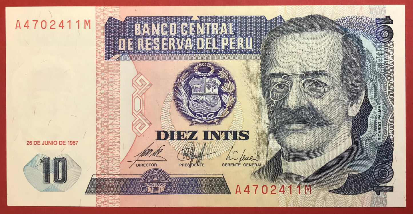 Peru - 10 Intis 26.6.1987 P#129 Kvalitet 0