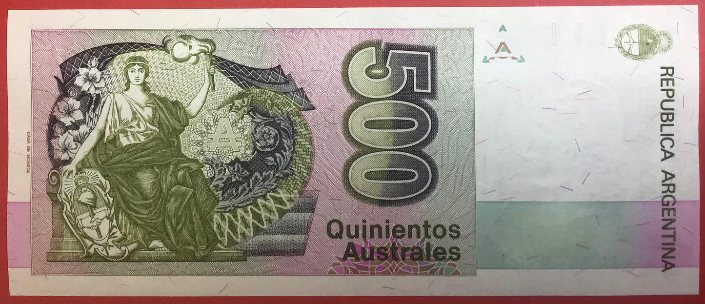 Argentina - 500 Australes (1988-90) P#328a Kvalitet 0