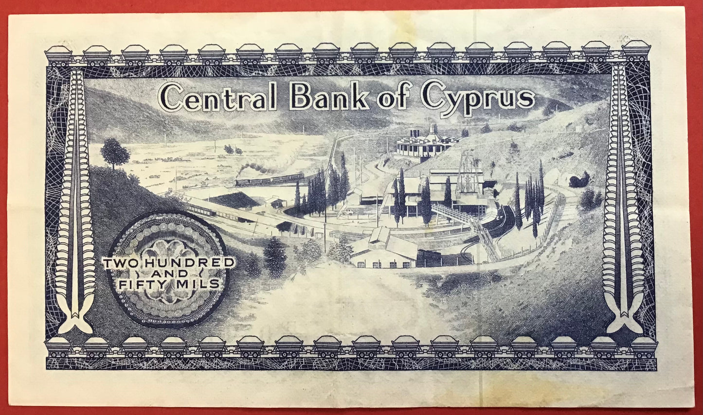 Cyprus - 250 Mils 1.10.1981 P#41c Kvalitet 1+