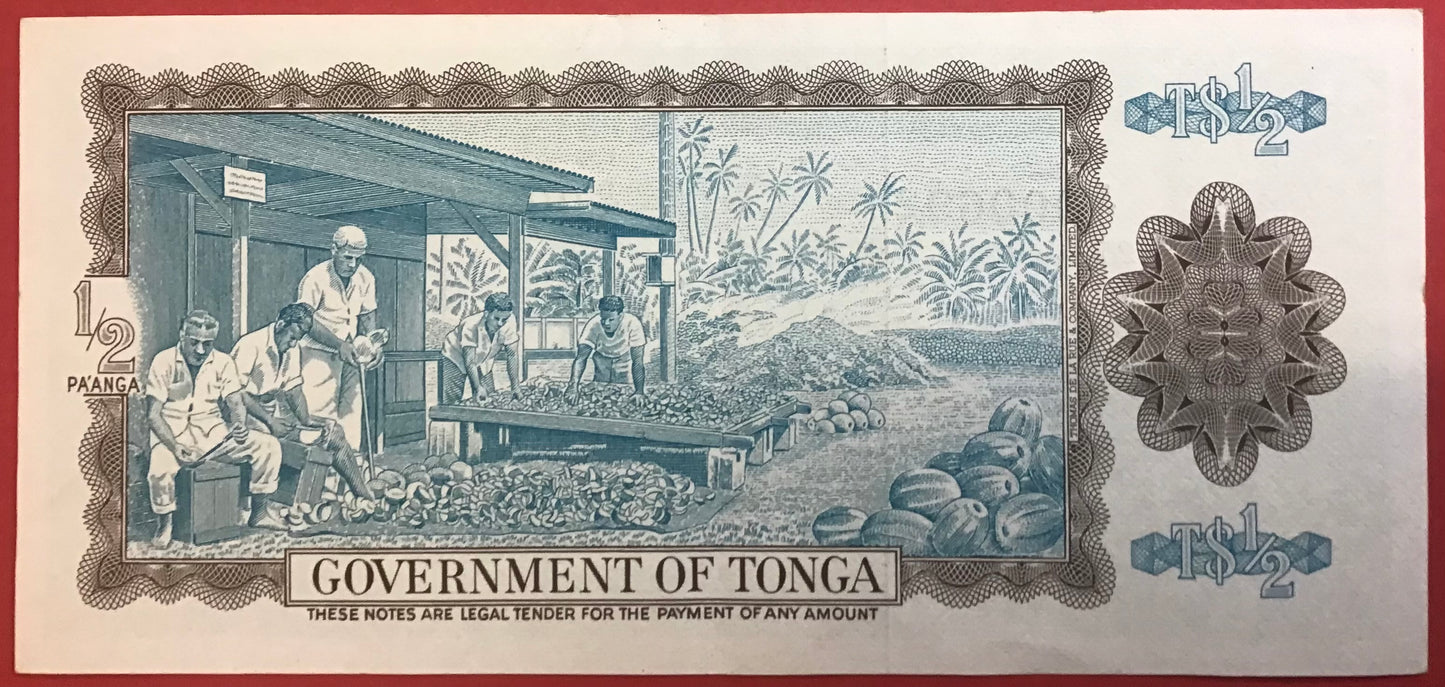 Tonga - 1/2 Pa’anga - 25.8.1977 P#18c Kvalitet 01/0