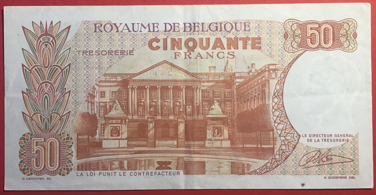 Belgium - 50 Francs 16.5.1966 P#139 Kvalitet 1+
