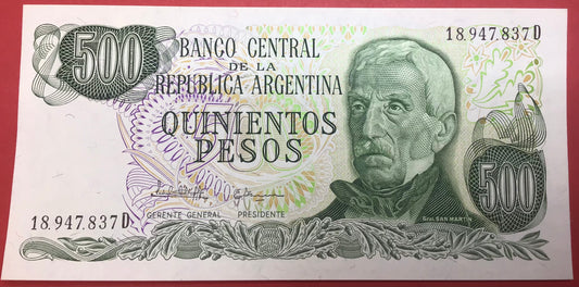 Argentina - 500 Pesos (1977-82) P#303 Kvalitet 0