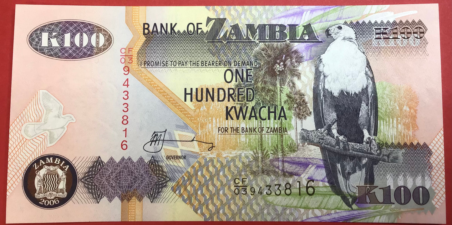 Zambia - 100 Kwacha 2006 P#38f Kvalitet 0