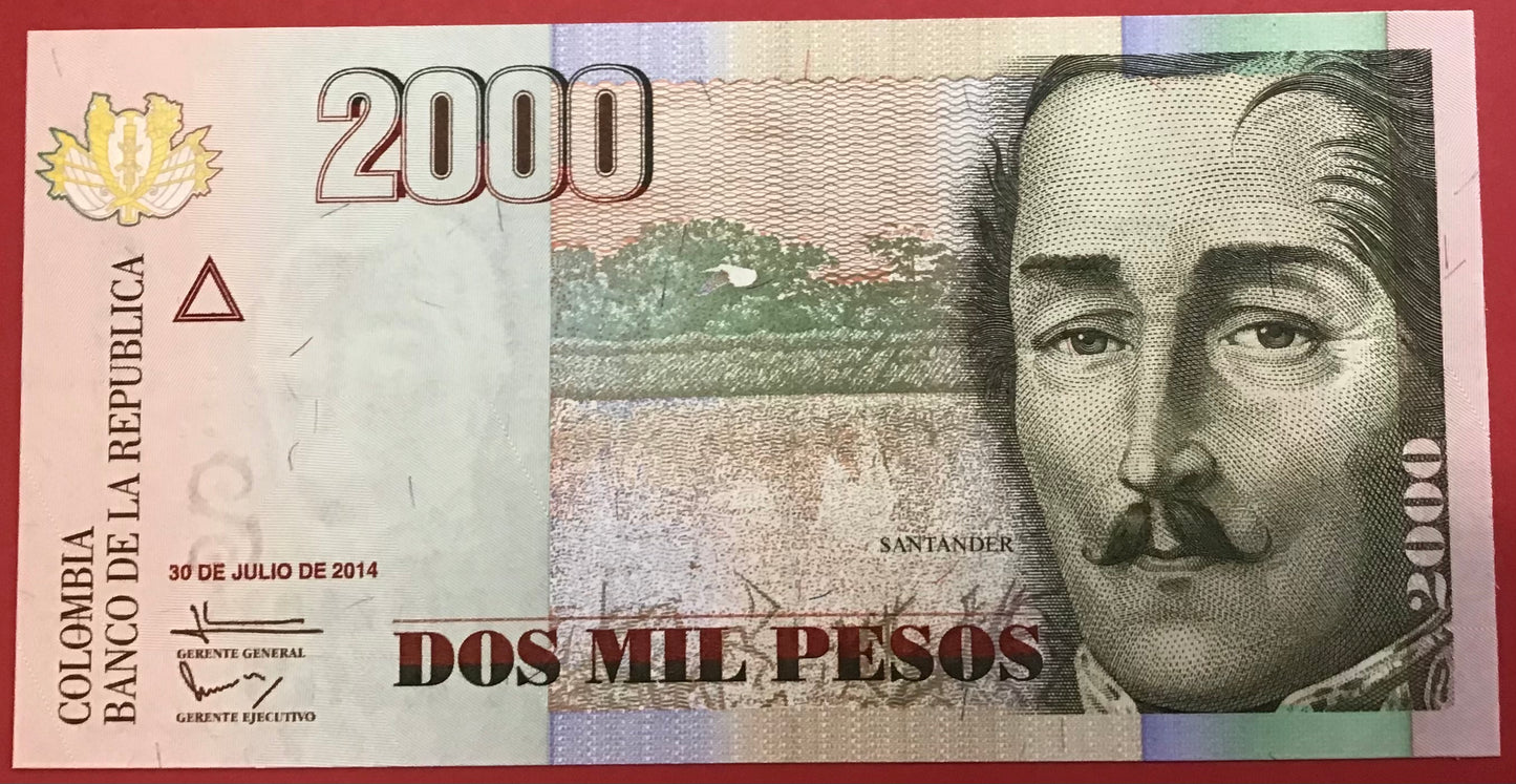 Colombia - 2000 Pesos 30.7.2014 P#457y Kvalitet 0