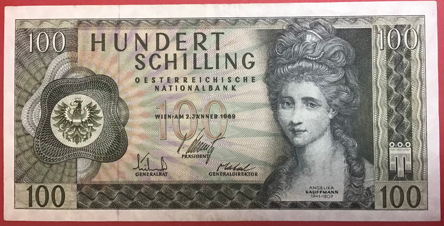 Austria - 100 Schilling 2.1.1969 P#145a Kvalitet 1+/01