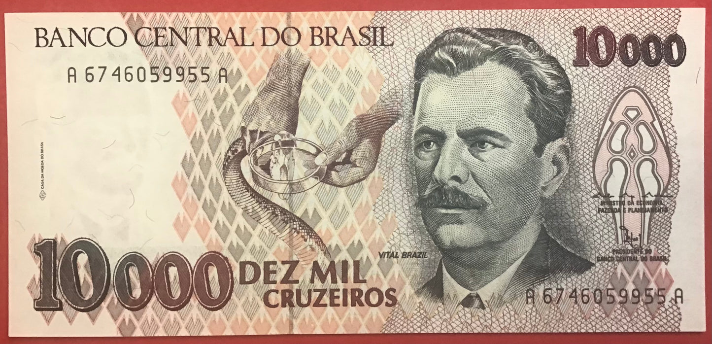 Brazil - 10.000 Cruzeiros (1991-93) P#233b Kvalitet 0