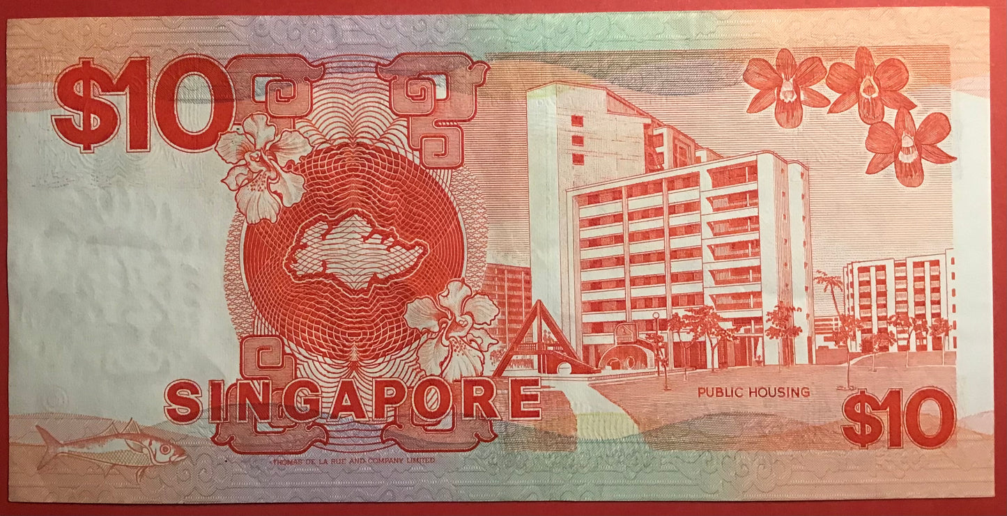 Singapore - 10 Dollars (1988) P#20 Kvalitet 1+