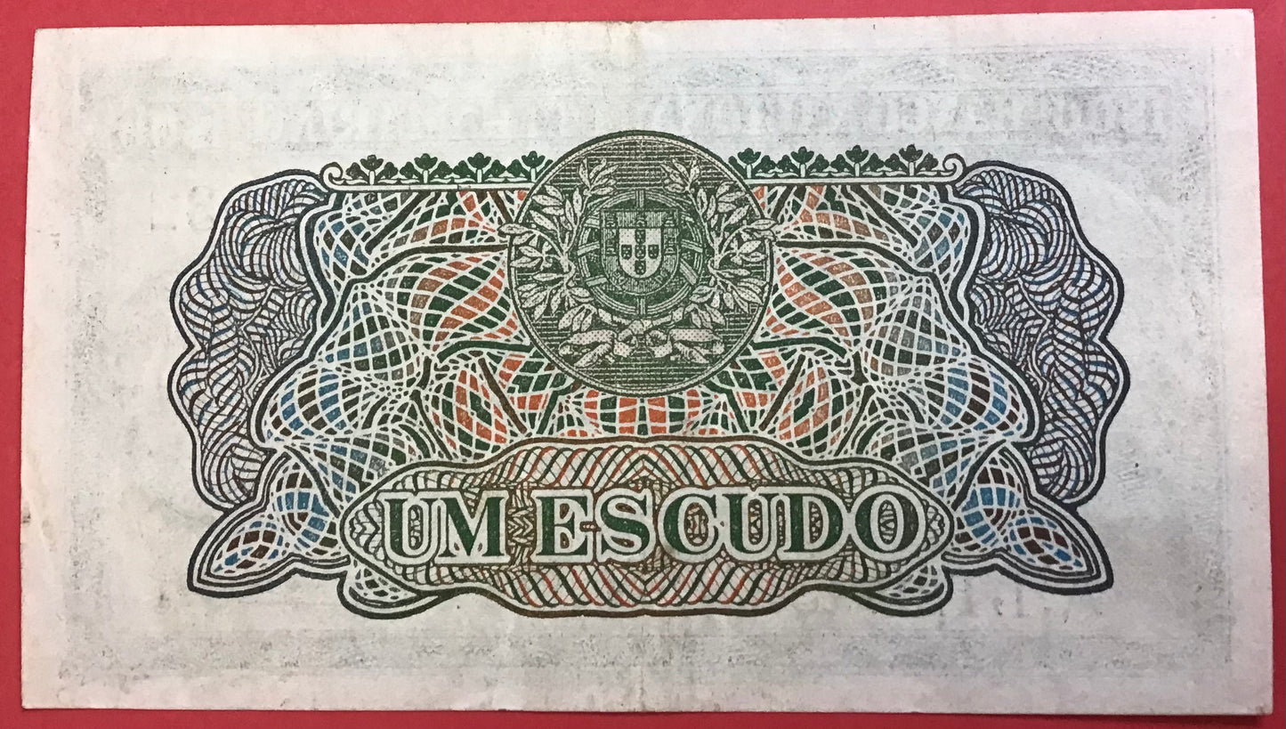 Mozambique - 1 Escudo 23.5.1944 P#92 Kvalitet 1+
