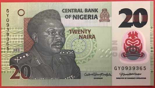 Nigeria - 20 Naira 2021 P#34 Kvalitet 0