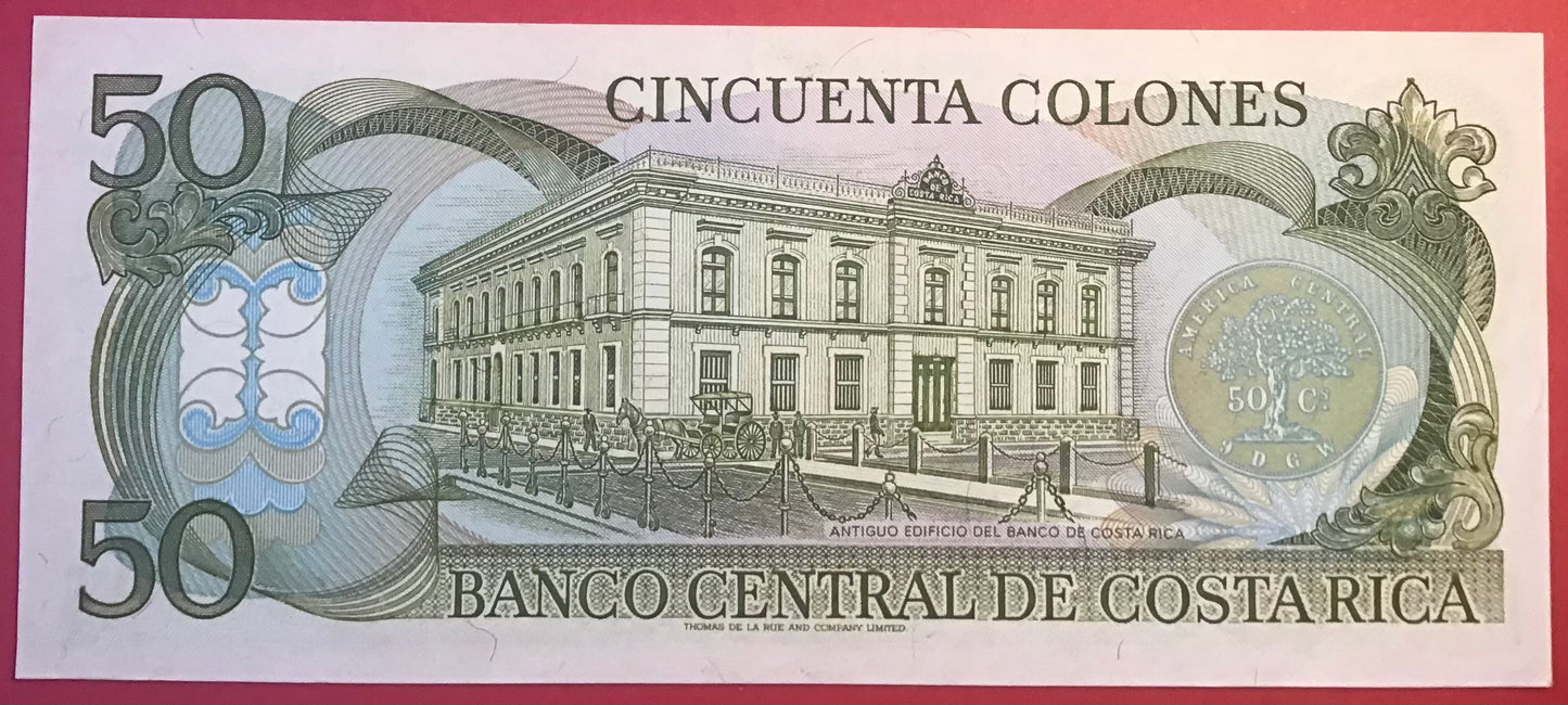 Costa Rica - 50 Colones 29.7.1992 P#257a Kvalitet 01/0