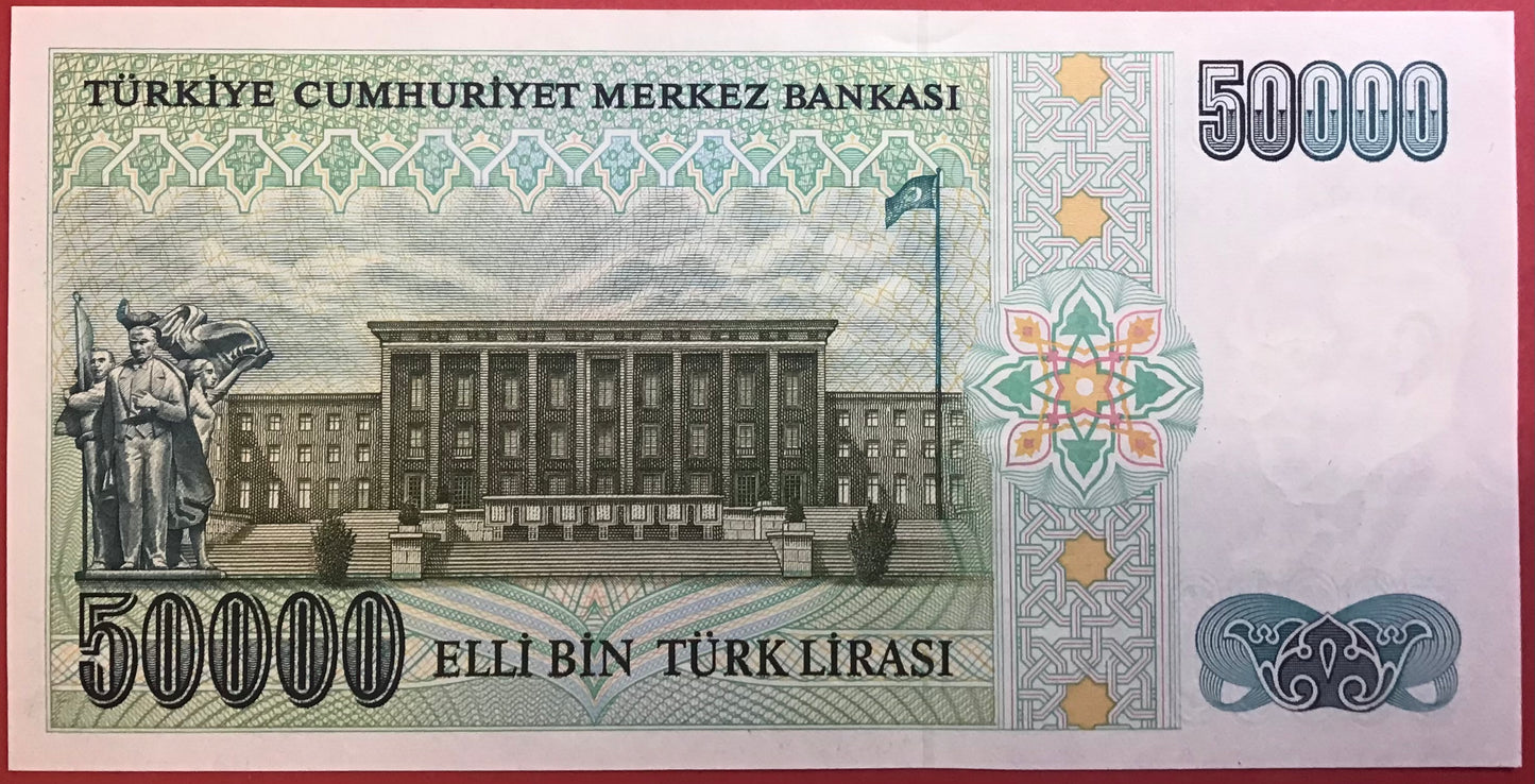 Turkey - 50.000 Lira (1989) P#203a Kvalitet 01/0