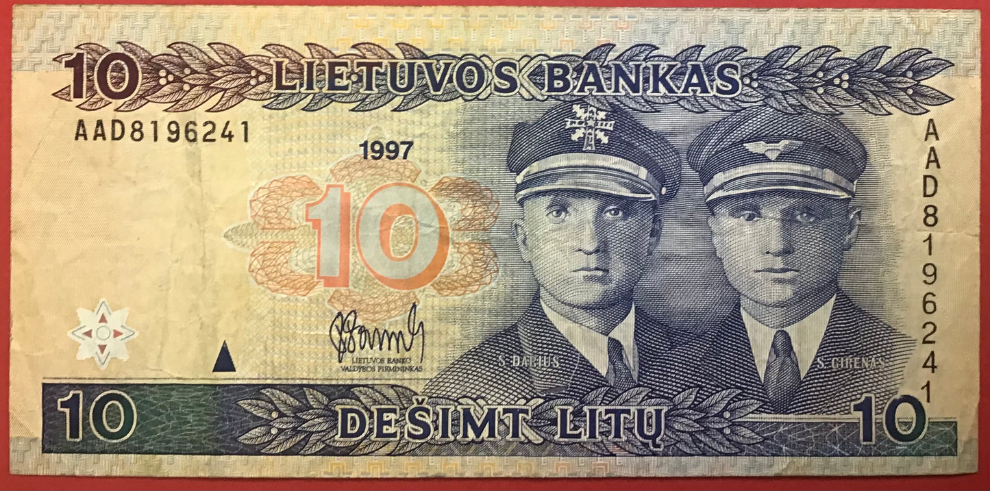 Lithuania - 10 Litu 1997 P#59 Kvalitet 1/1+