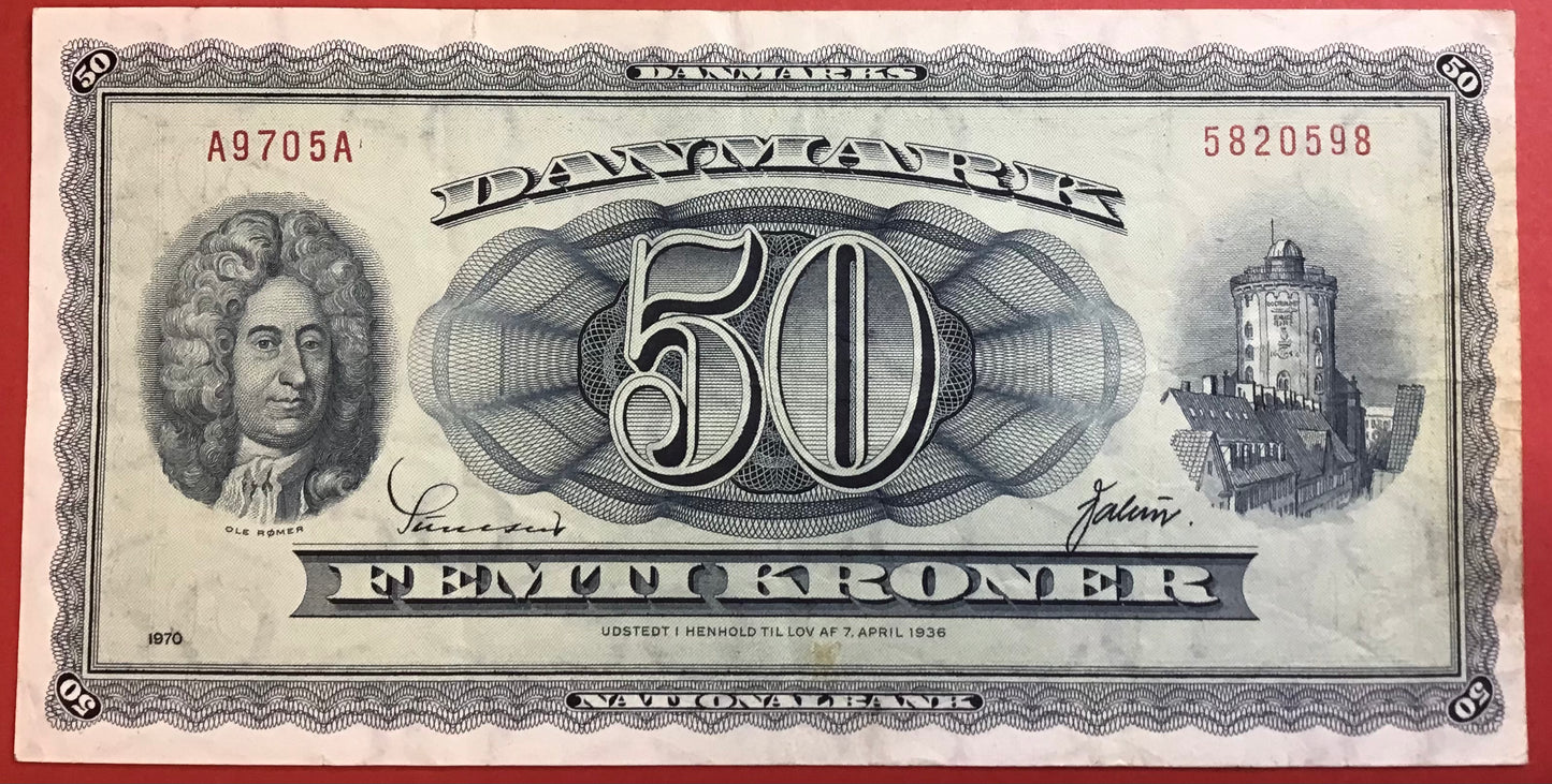 Danmark - 50 Kroner 1970 (A9705A-5820598) Sieg#135 Kvalitet 1+