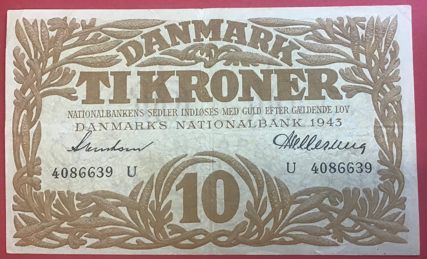 Danmark - 10 Kroner 1943 (U 4086639) Sieg#105 Kvalitet 1+