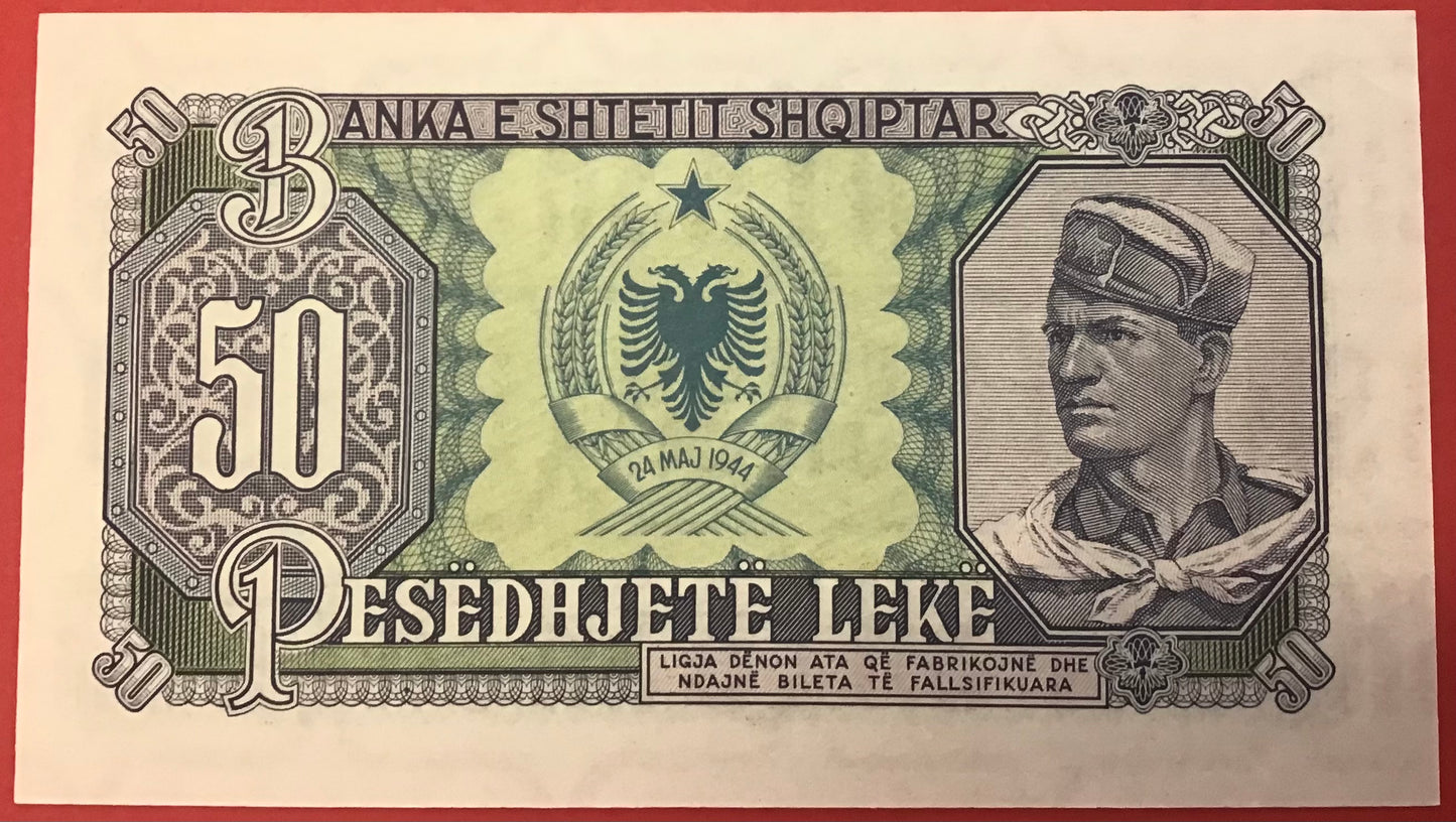Albania - 50 Lekë 1957 P#29a Kvalitet 01
