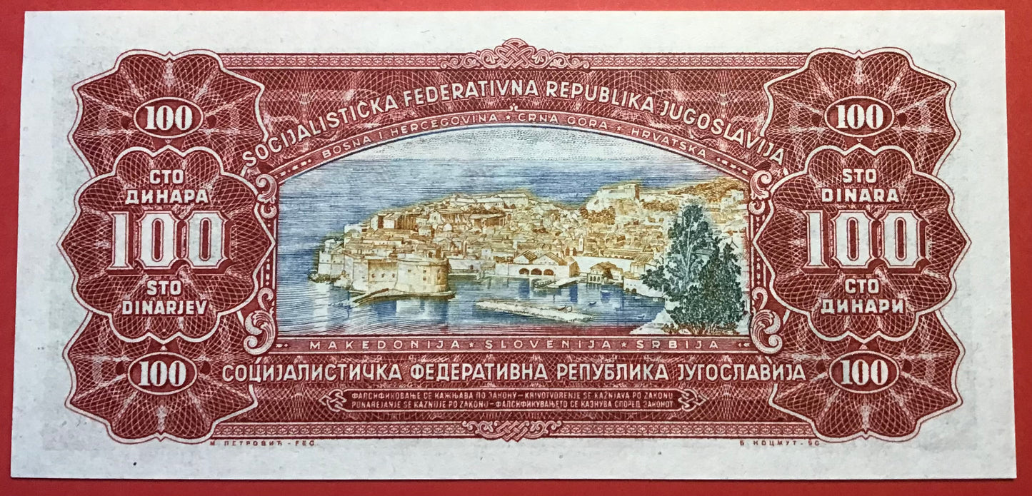 Yugoslavia - 100 Dinara 1.5.1963 P#73a Kvalitet 01/0