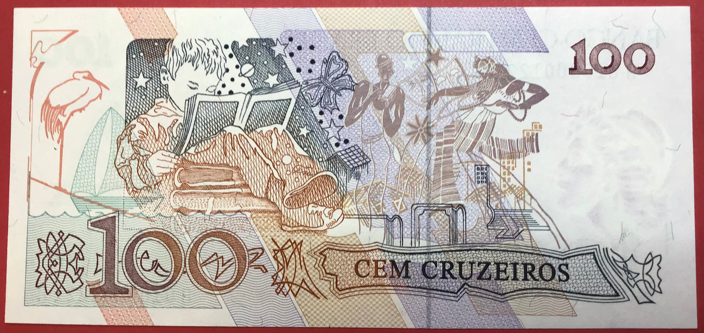 Brazil - 100 Cruzeiros (1990) P#228 Kvalitet 0