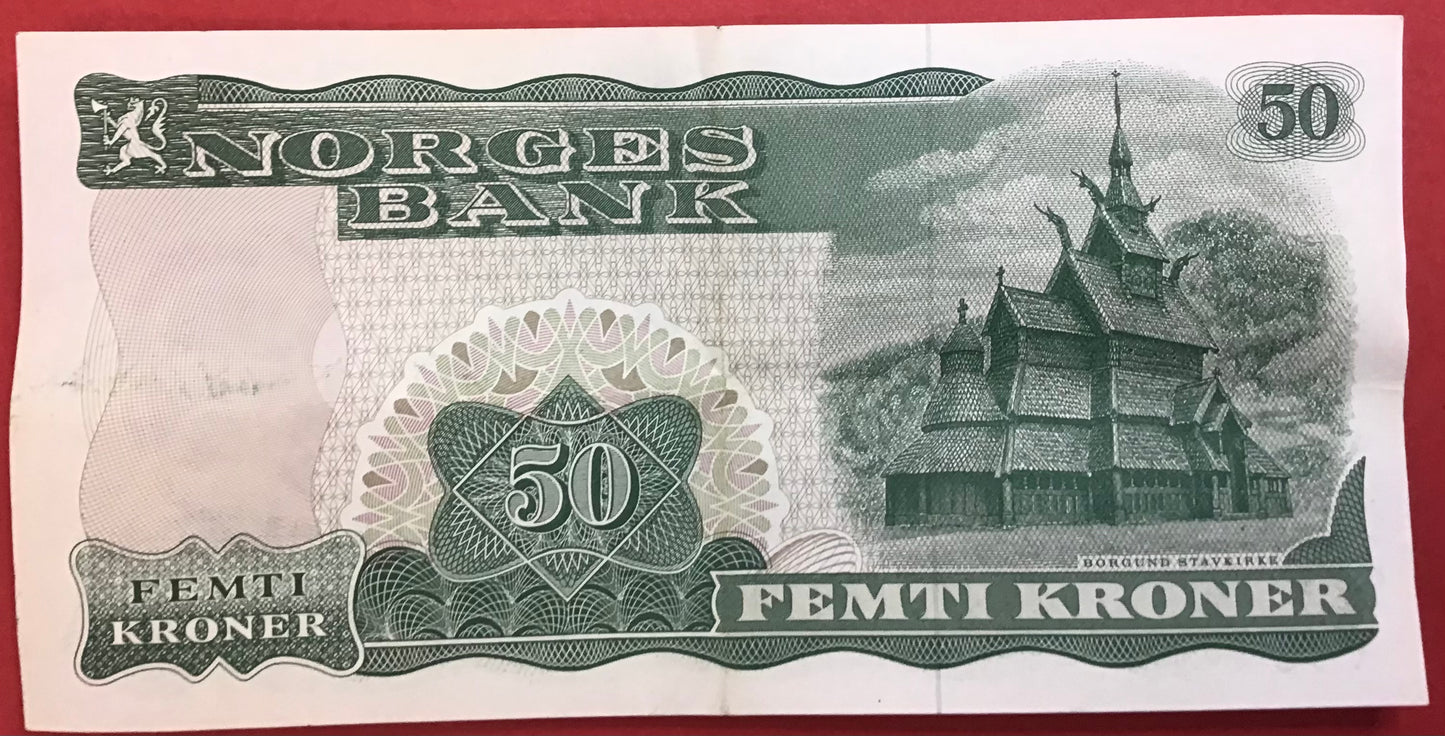Norway - 50 Kroner 1979 P#37d Kvalitet 1+