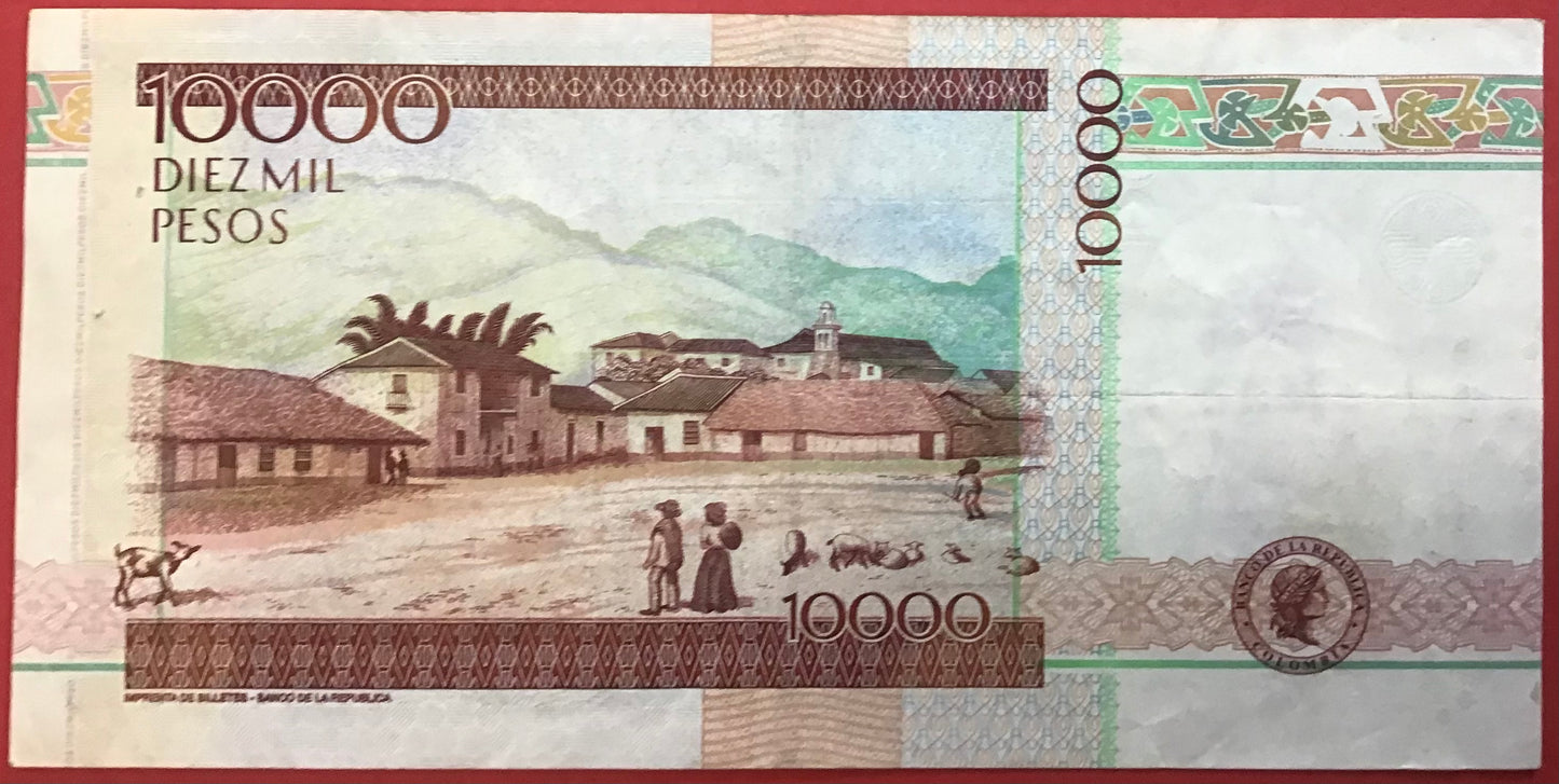 Colombia - 10.000 Pesos 9.6.2003 P#453f Kvalitet 1+