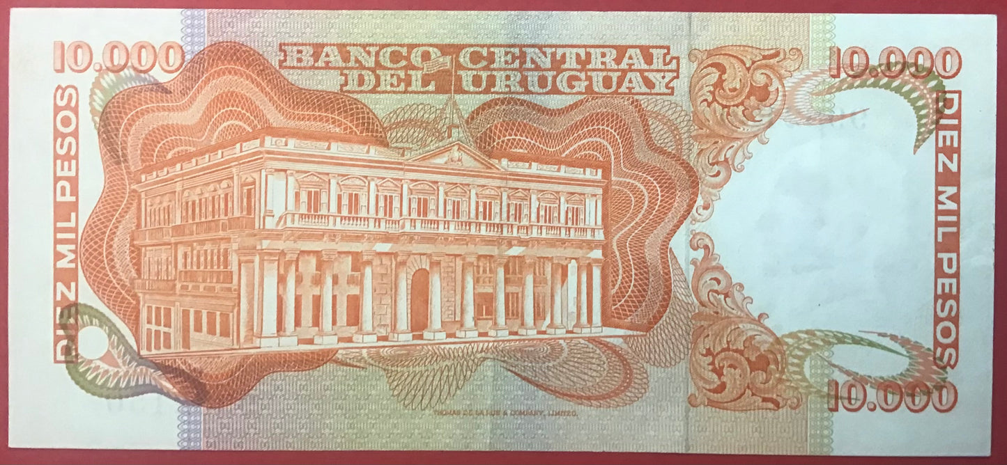 Uruguay - 10.000 Pesos (1974) P#53c Kvalitet 01