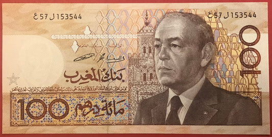 Morocco - 100 Dirhams 1987 P#65c Kvalitet 01