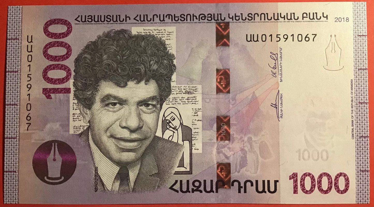 Armenia - 1000 Dram 2018 P#W61 Kvalitet 0