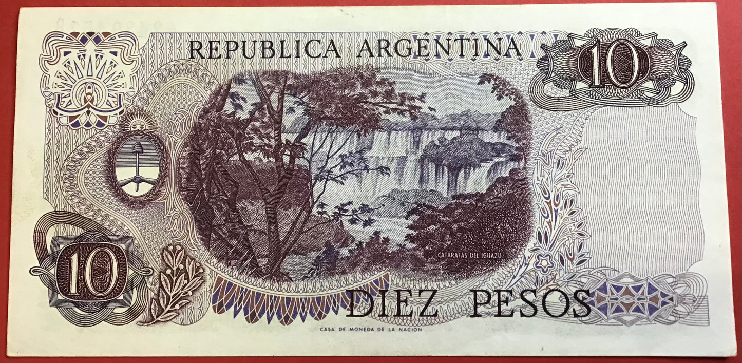Argentina - 10 Pesos (1970-73) P#289 Kvalitet 01