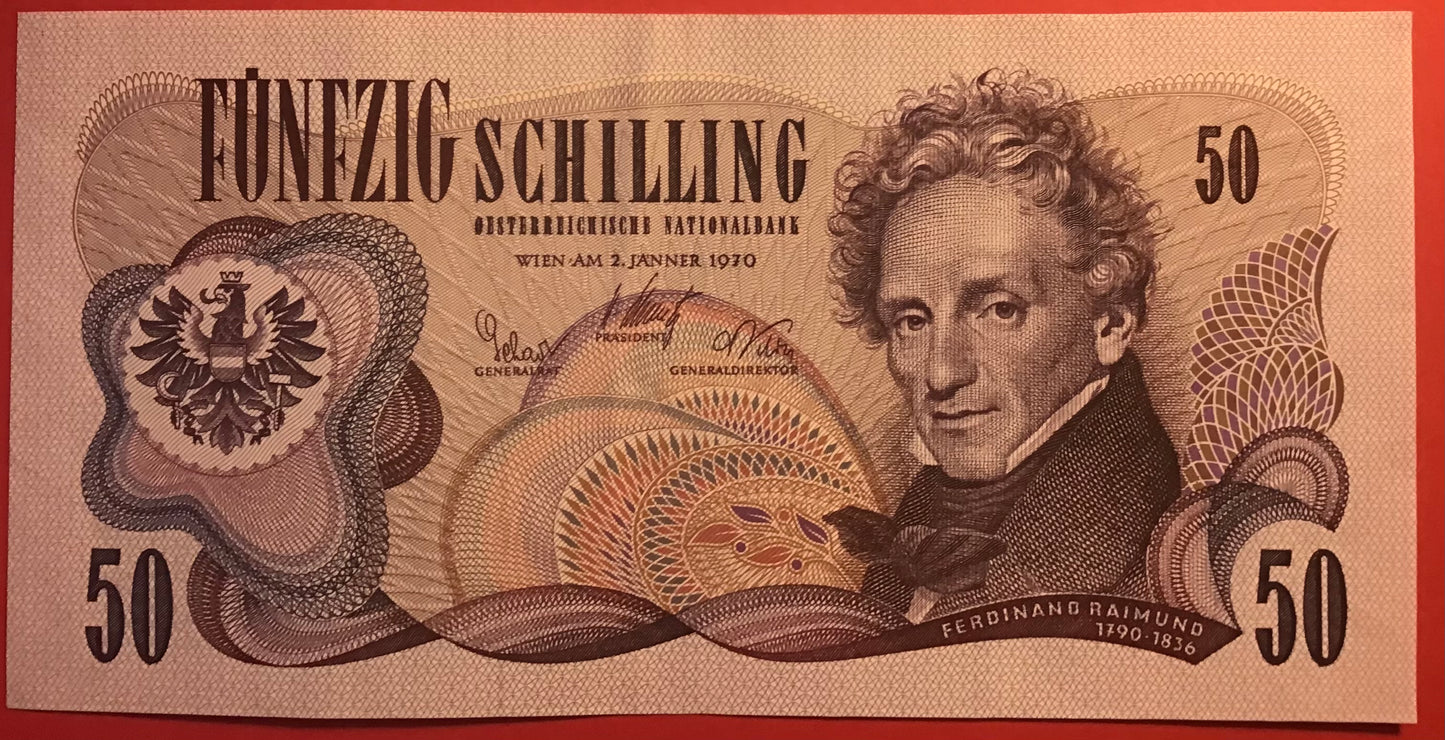 Austria - 50 Schilling 2.1.1970 P#143a Kvalitet 1+/01