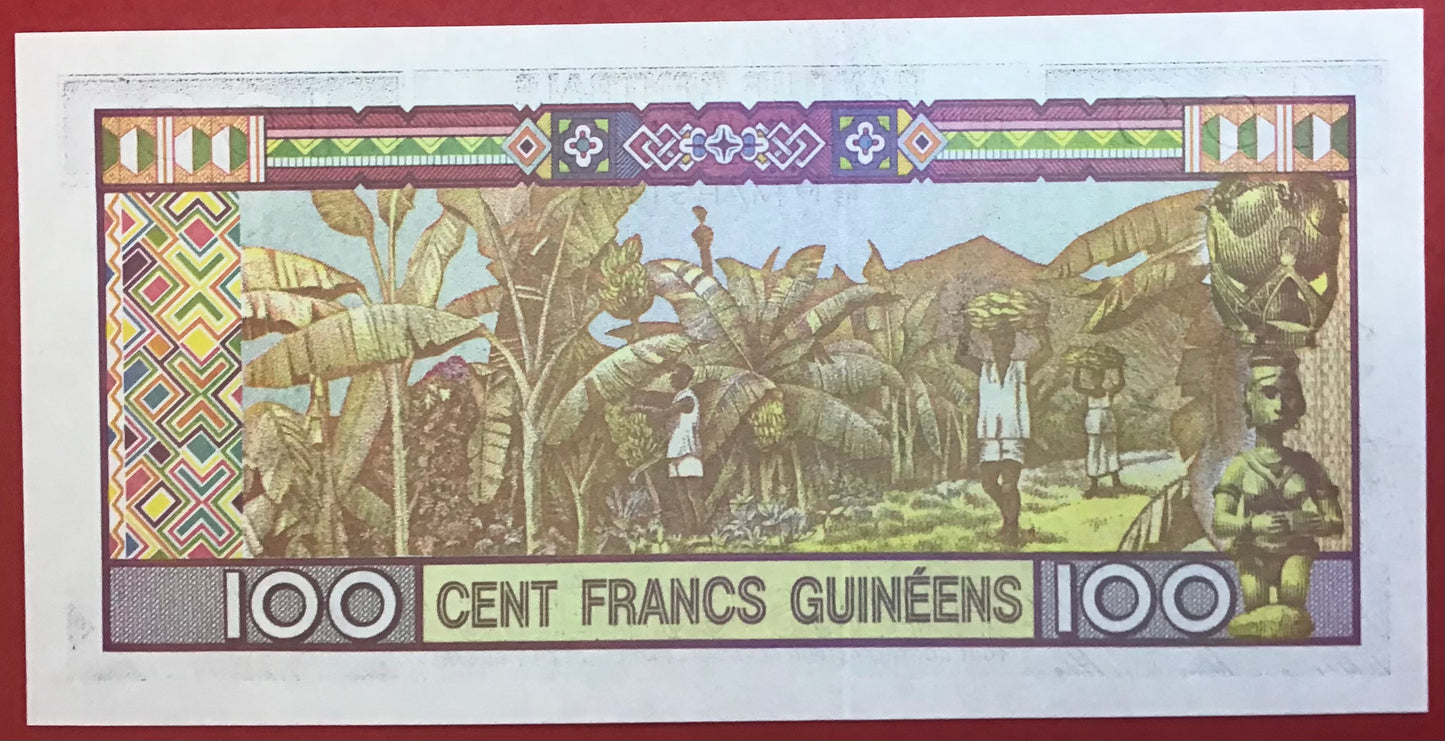 Guinea - 100 Francs 1998 P#35a Kvalitet 0