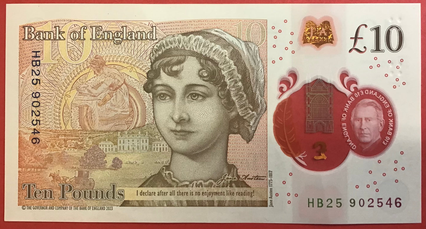 Great Britain - 10 Pounds 2023 P#W399 Kvalitet 0