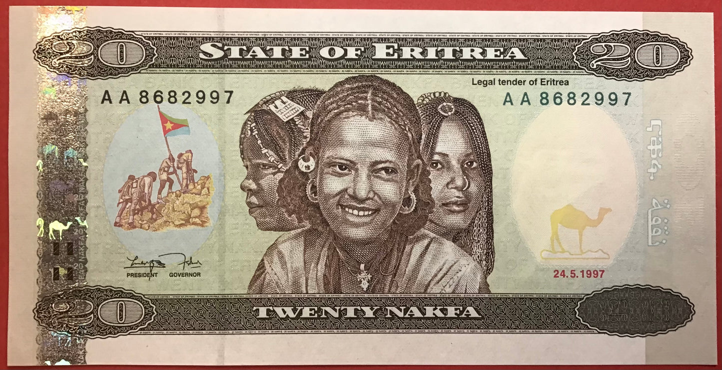 Eritrea - 20 Nakfa 24.5.1997 P#4 Kvalitet 0