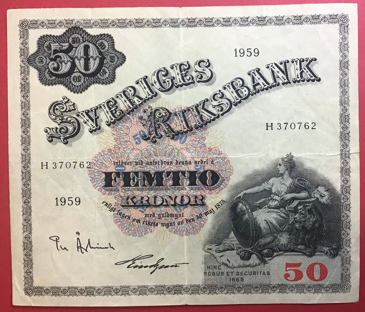 Sweden - 50 Kronor 1959 P#47a Kvalitet 1/1+
