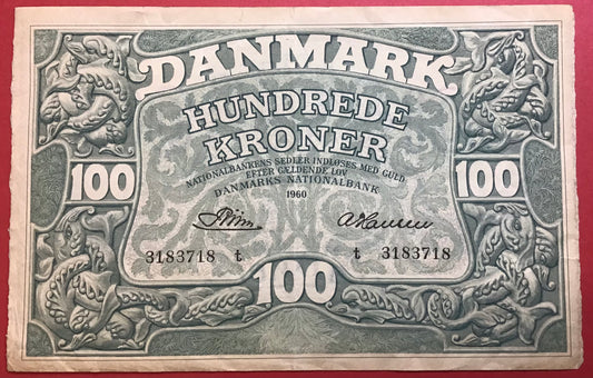 Danmark - 100 Kroner 1960 (T 3183718) Sieg#126 Kvalitet 1+