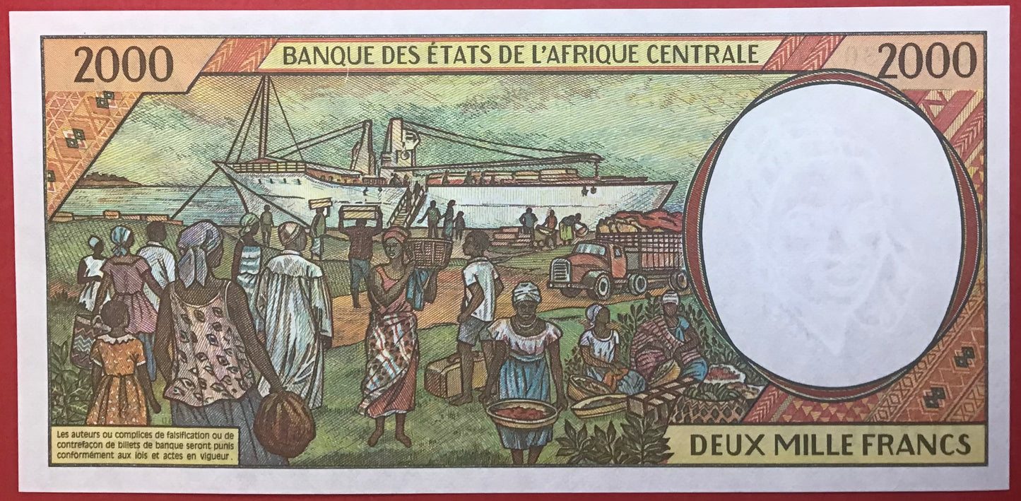 Central African States/Congo - 2000 Francs 2000 P#103Cg Kvalitet 0