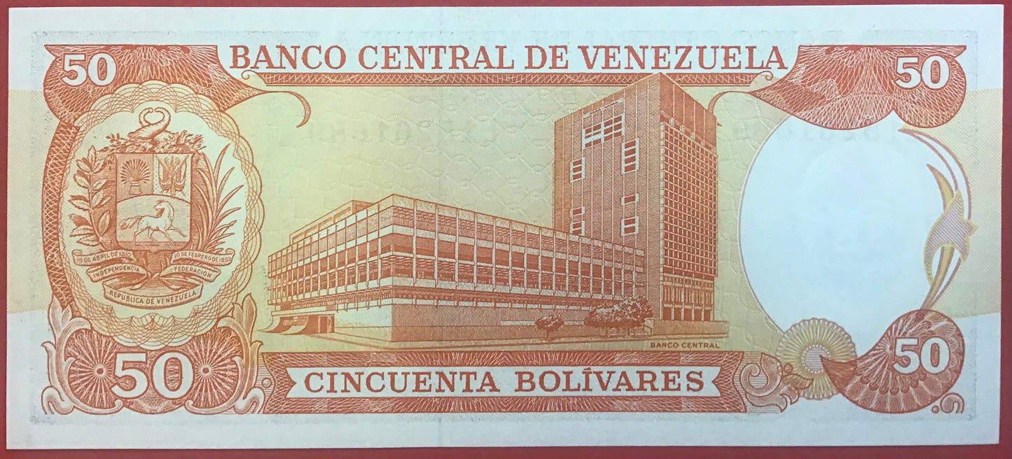 Venezuela - 50 Bolívares 8.12.1992 P#65d Kvalitet 0
