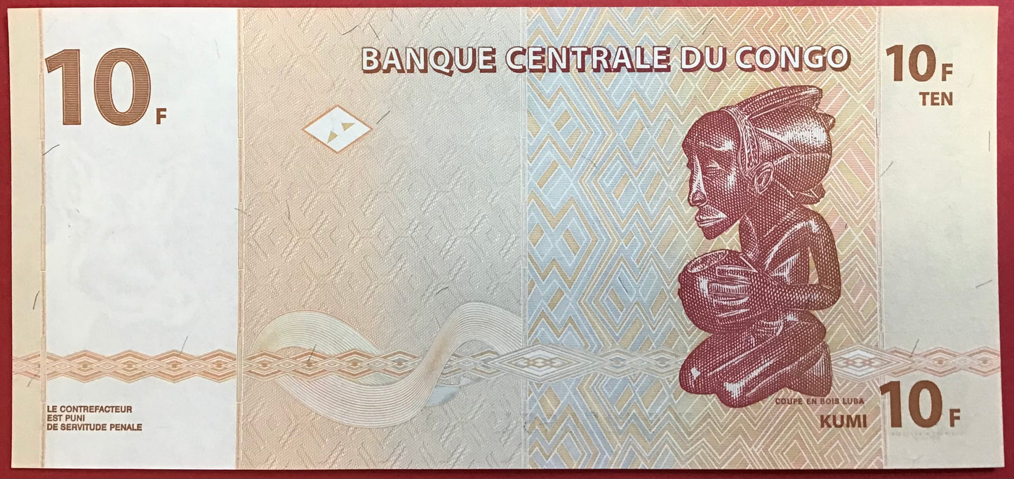 Congo Democratic Republic - 10 Francs 30.6.2003 P#93a Kvalitet 0