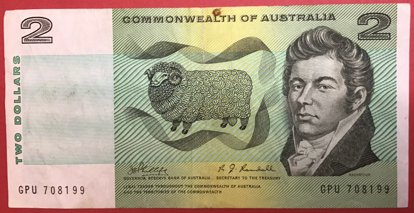 Australia - 2 Dollars 1968 P#38c Kvalitet 1/1+