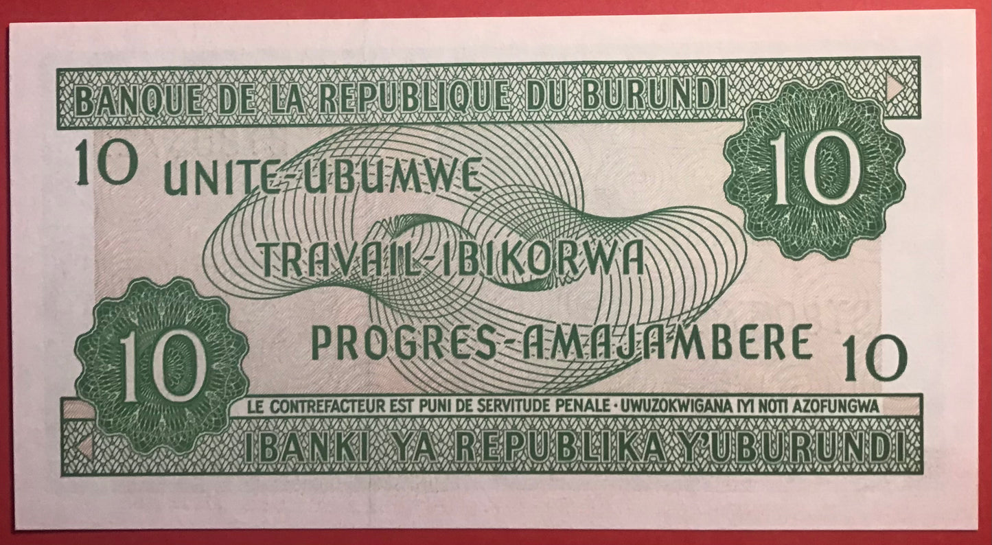 Burundi - 10 Francs 5.2.2005 P#33e Kvalitet 0