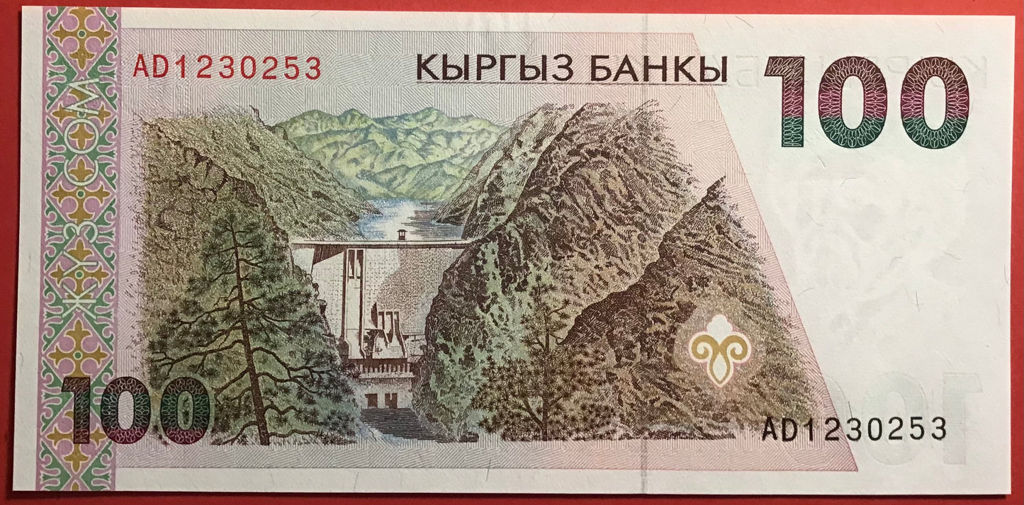 Kyrgyzstan - 100 Som 1994 P#12a Kvalitet 0