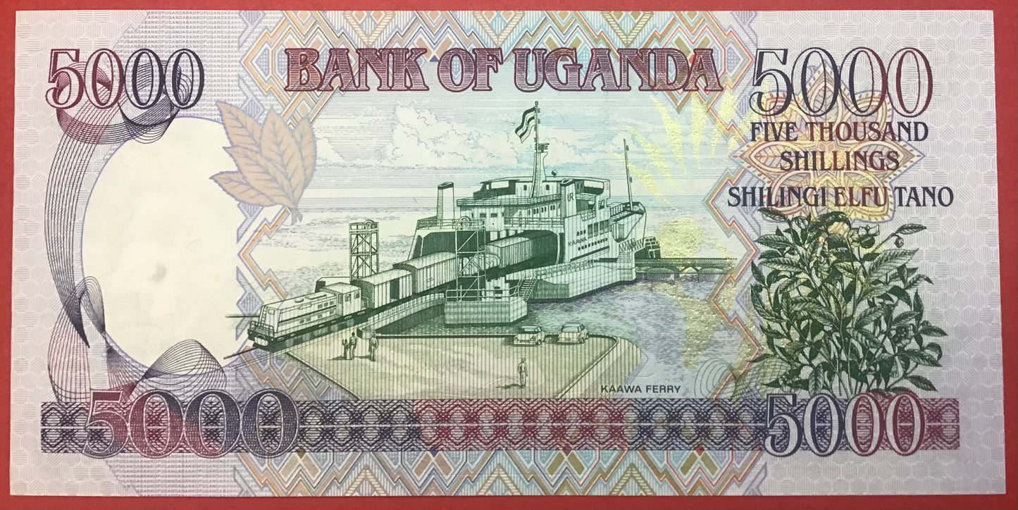 Uganda - 5000 Shillings 2002 P#40b Kvalitet 0